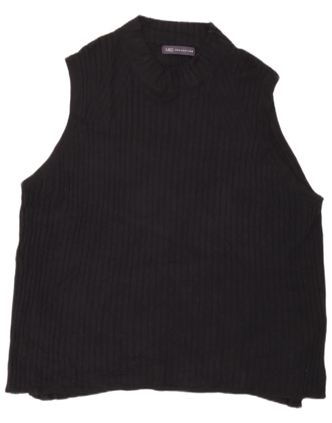 Marks & Spencer Camiseta sin mangas para mujer UK 24 4XL Viscosa negra