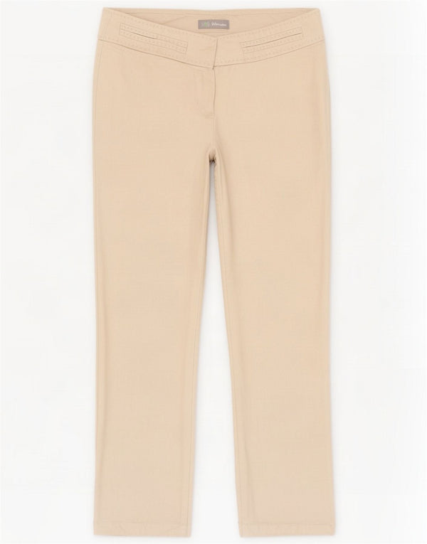 Marks & Spencer Pantalones rectos informales para mujer UK 8 Small W26 L31 Beige