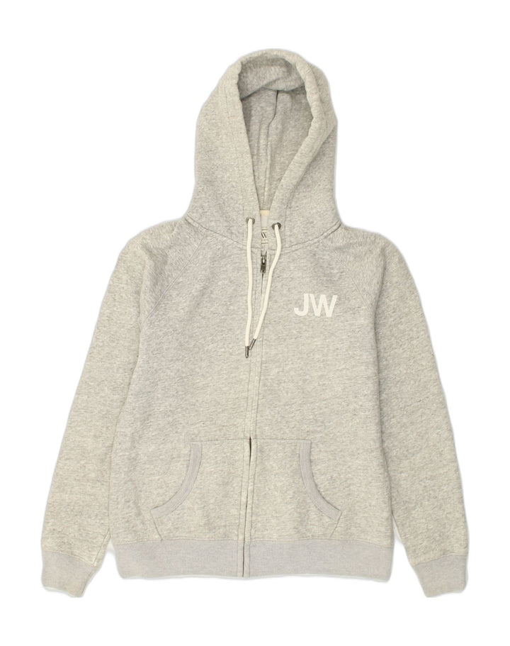 JACK WILLS Womens Zip Hoodie Sweater UK 12 Medium Grey Cotton | Vintage Jack Wills | Thrift | Second-Hand Jack Wills | Used Clothing | Messina Hembry 