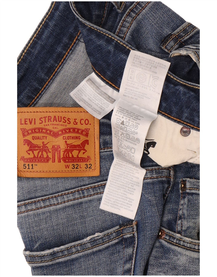 Levi's Hombre 511 Vaqueros Slim Desgastados W32 L32 Algodón Azul