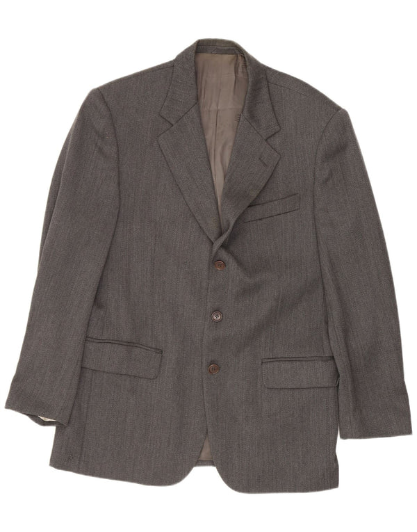 Ferre Chaqueta tipo blazer de 3 botones para hombre IT 50 Large Grey Virgin Wool