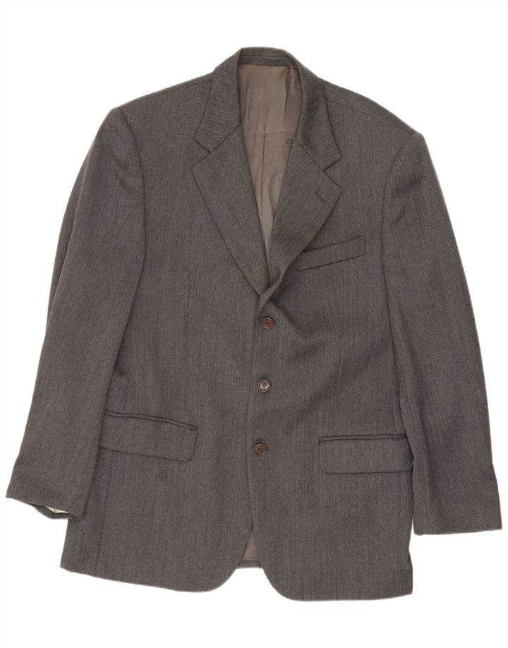 Ferre Chaqueta tipo blazer de 3 botones para hombre IT 50 Large Grey Virgin Wool