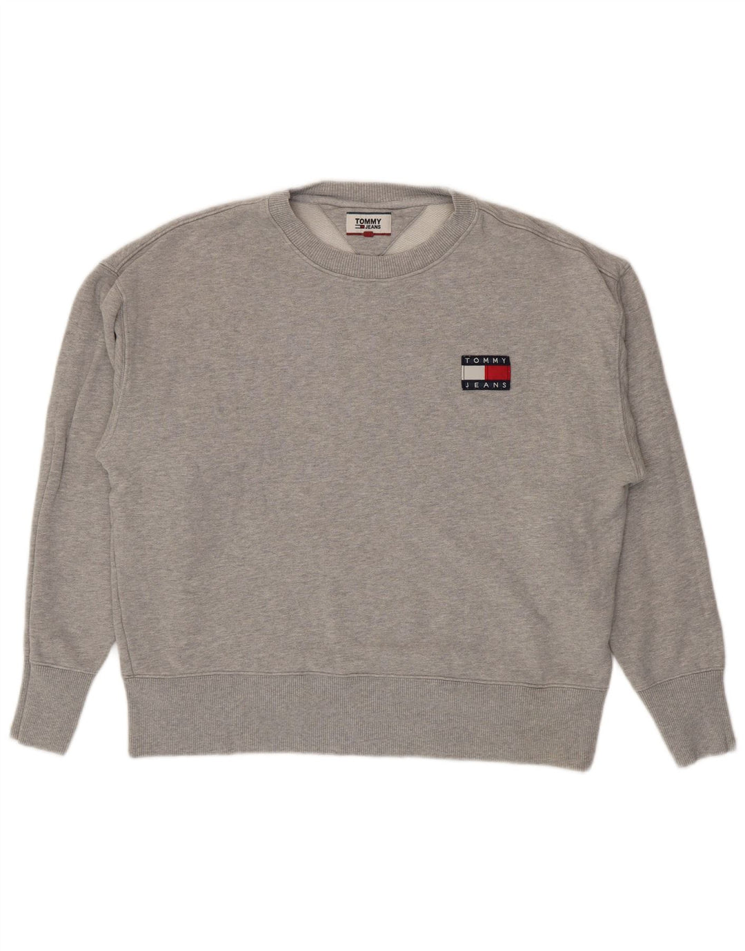 Tommy Hilfiger Sudadera para Hombre Jumper Large Gris Moteado De Algodón