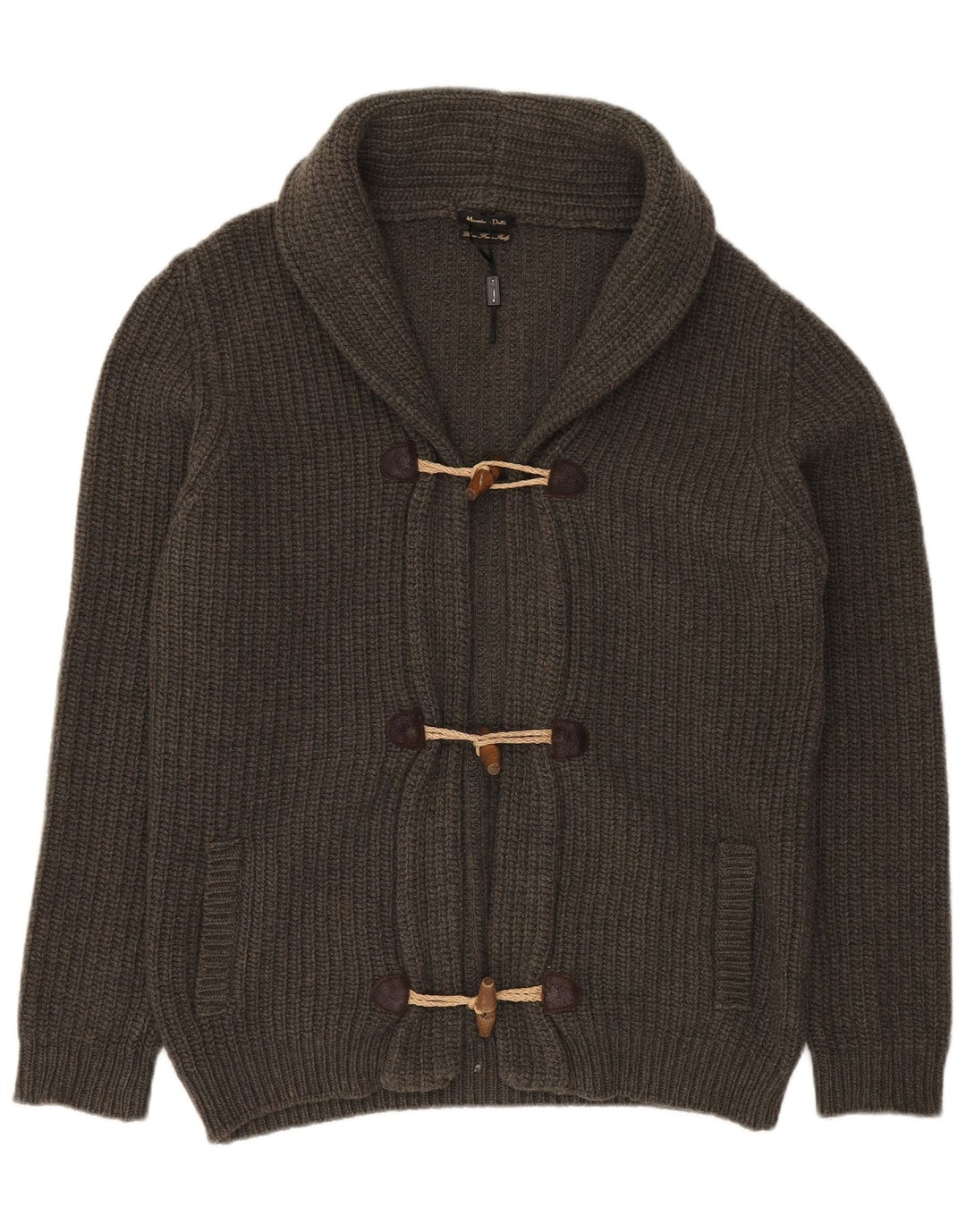 Massimo Dutti Cárdigan Mujer UK 40 XL Lana Verde