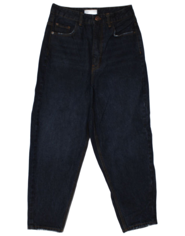 Zara Jeans Cortos De Tiro Alto Para Mujer EU 38 Small W28 L24 Azul Marino