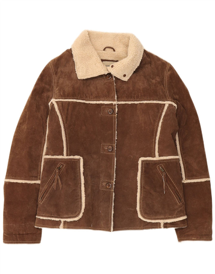 Chaqueta Conbipel Mujer Shearling IT 48 XL Cuero Marrón