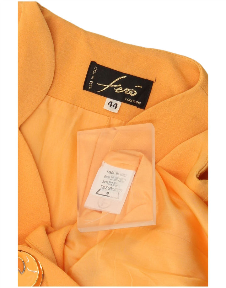 Vintage Mujer 1 Botón Blazer Chaqueta IT 44 Acetato Naranja Medio