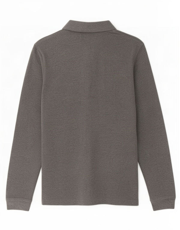 Lyle & Scott Polo de manga larga para hombre de algodón gris grande
