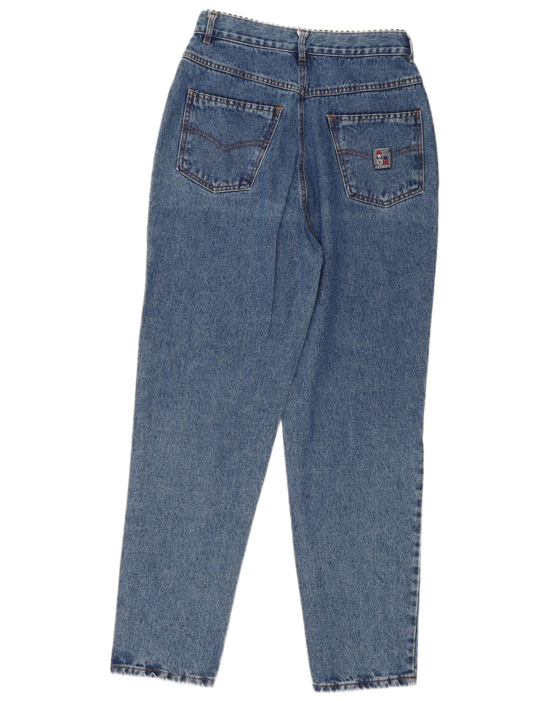 Vintage mujer cónico cintura alta jeans W32 L30 algodón azul