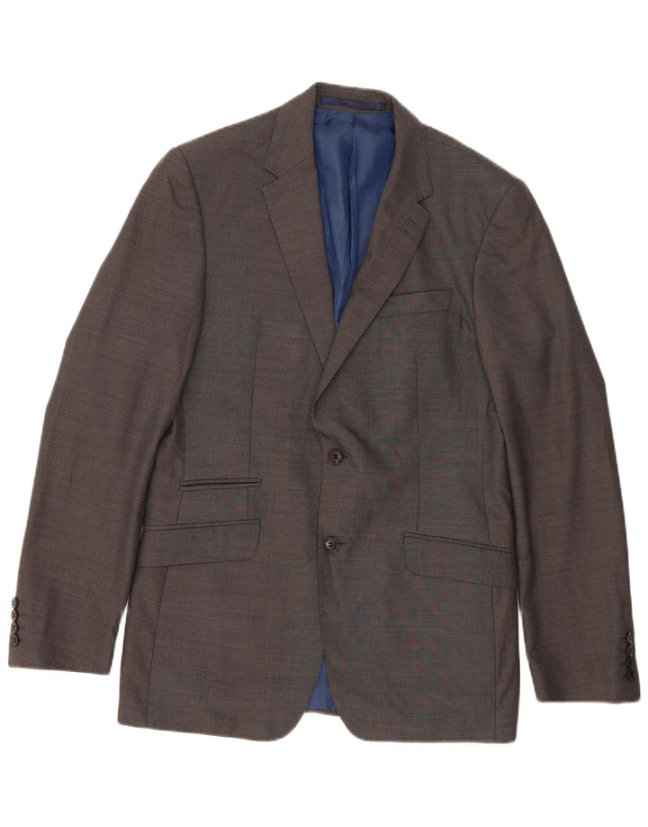 Marks & Spencer Chaqueta tipo blazer de 2 botones para hombre EU 48 Poliéster gris medio