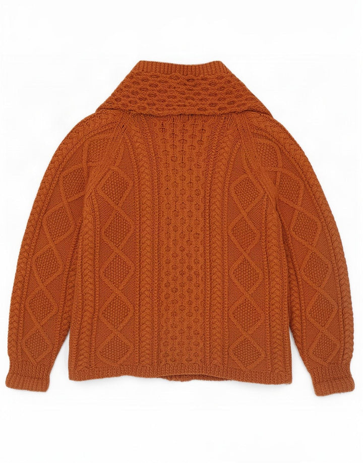Vintage hombres Cardigan suéter Reino Unido 14 marrón medio