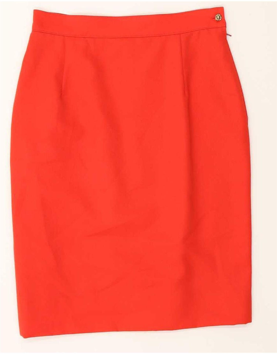 Vintage mujer 6 botones 2 piezas falda conjunto Reino Unido 12 mediano W28 rojo