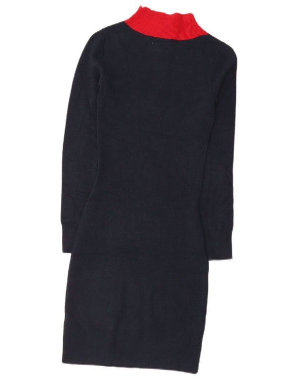 Jack Wills Vestido tipo jersey con cremallera y cuello para mujer UK 6 XS Azul marino Colorblock