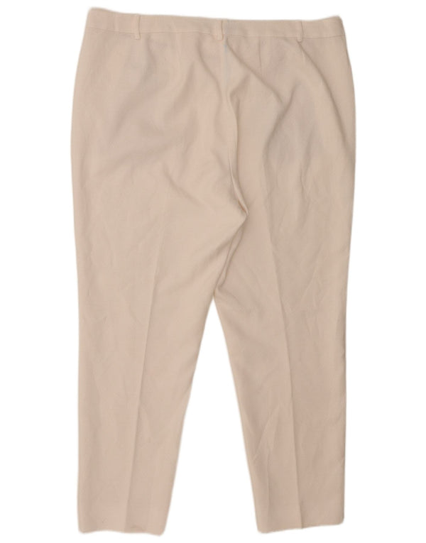 Marks & Spencer Pantalones de traje para mujer UK 18 XL W38 L27 Off White Geométrico