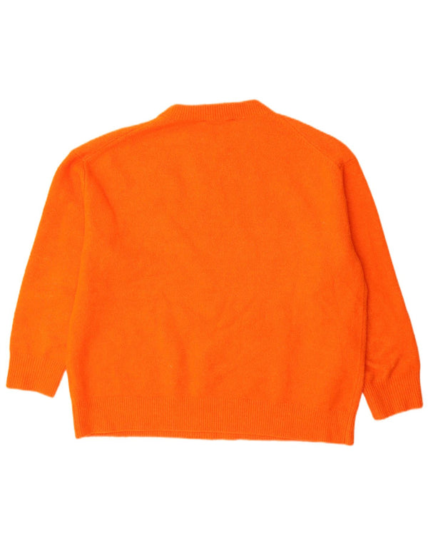 Zara Suéter De Cuello Redondo De Gran Tamaño para Mujer UK 44 Acrílico Naranja Medio