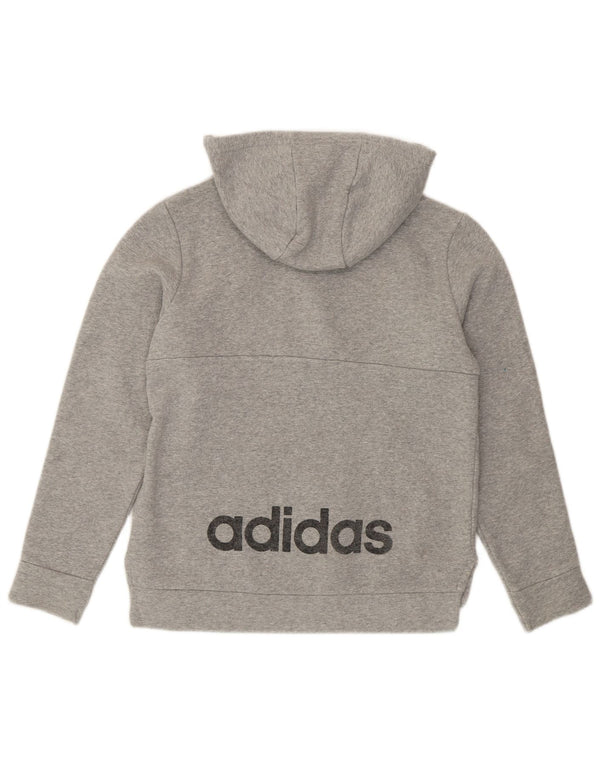 ADIDAS Jersey con capucha y cuello con cremallera para niños 12-13 años Gris Colorblock