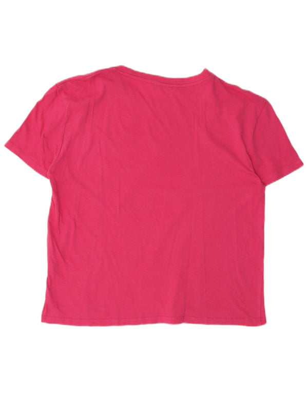 Zara Mujer Camiseta Top UK 44 Algodón Rosa Medio