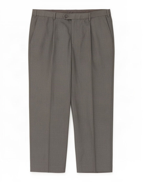 Marks & Spencer Pantalón de traje de corte regular para hombre W36 L29 Poliéster gris