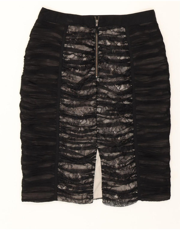 COAST Falda lápiz de encaje para mujer UK 10 Small W28 Poliéster negro