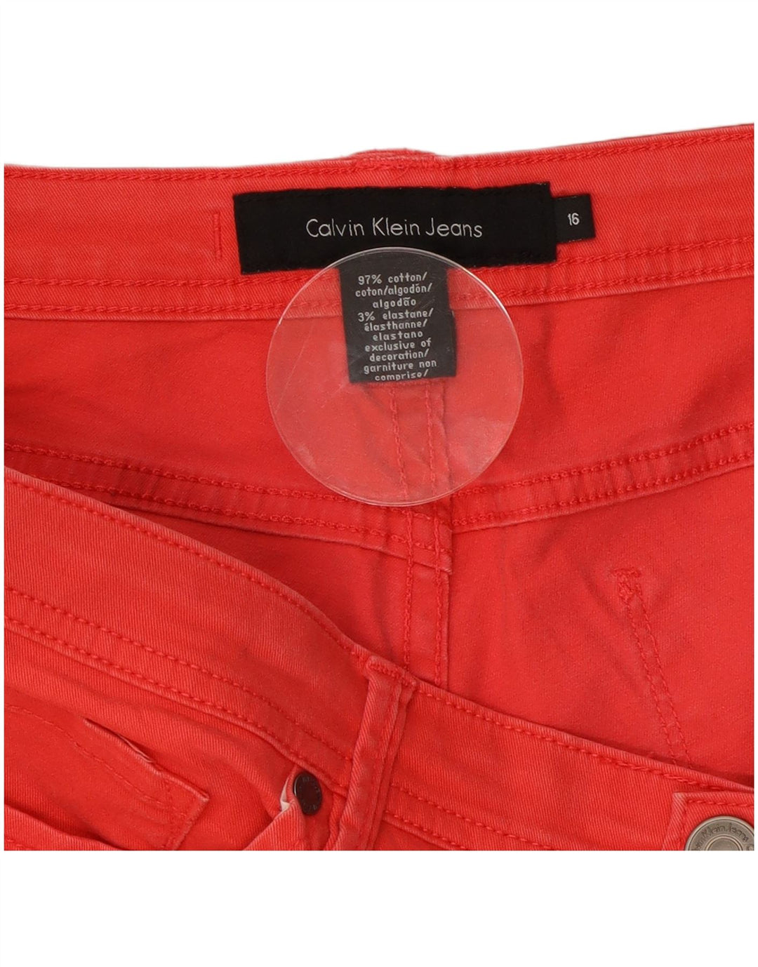 CALVIN KLEIN Vaqueros rectos para mujer US 16 2XL W34 L27 Algodón rojo
