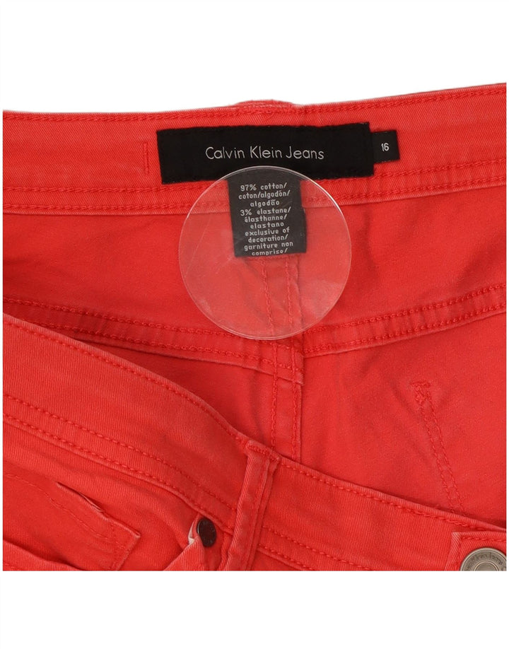 CALVIN KLEIN Vaqueros rectos para mujer US 16 2XL W34 L27 Algodón rojo