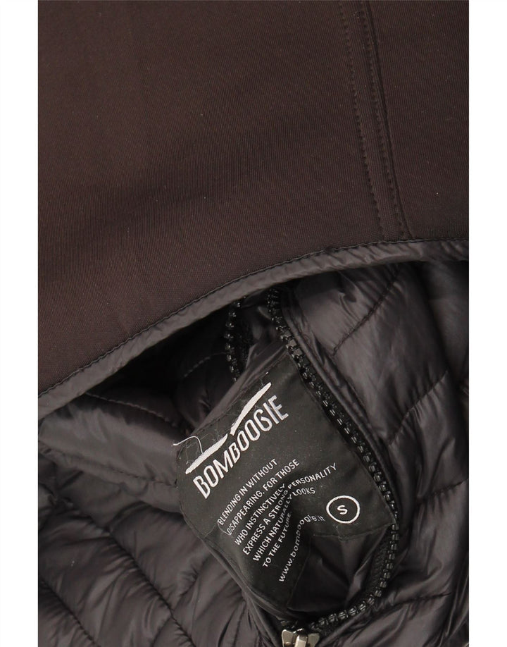 Bomboogie Chaqueta Bomber Acolchada con Capucha para Hombre UK 36 Small Poliéster Negro