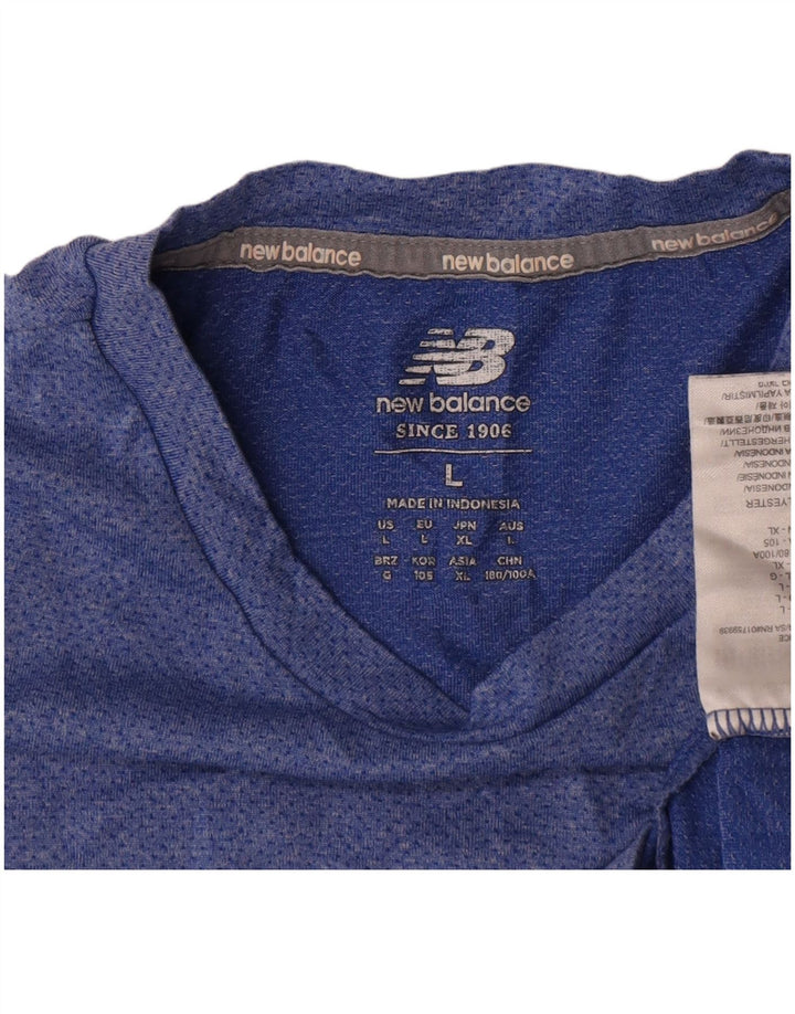 New Balance Hombre Camiseta Top Grande Poliéster Azul
