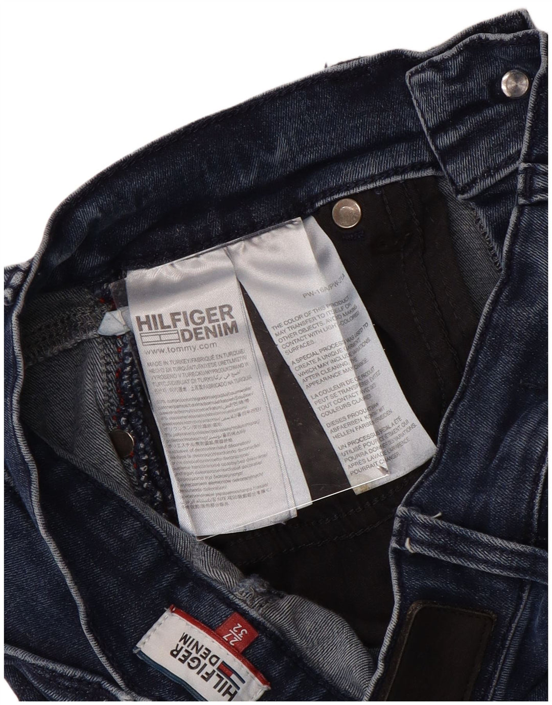 TOMMY HILFIGER Vaqueros pitillo de talle medio para mujer W27 L30 Algodón azul