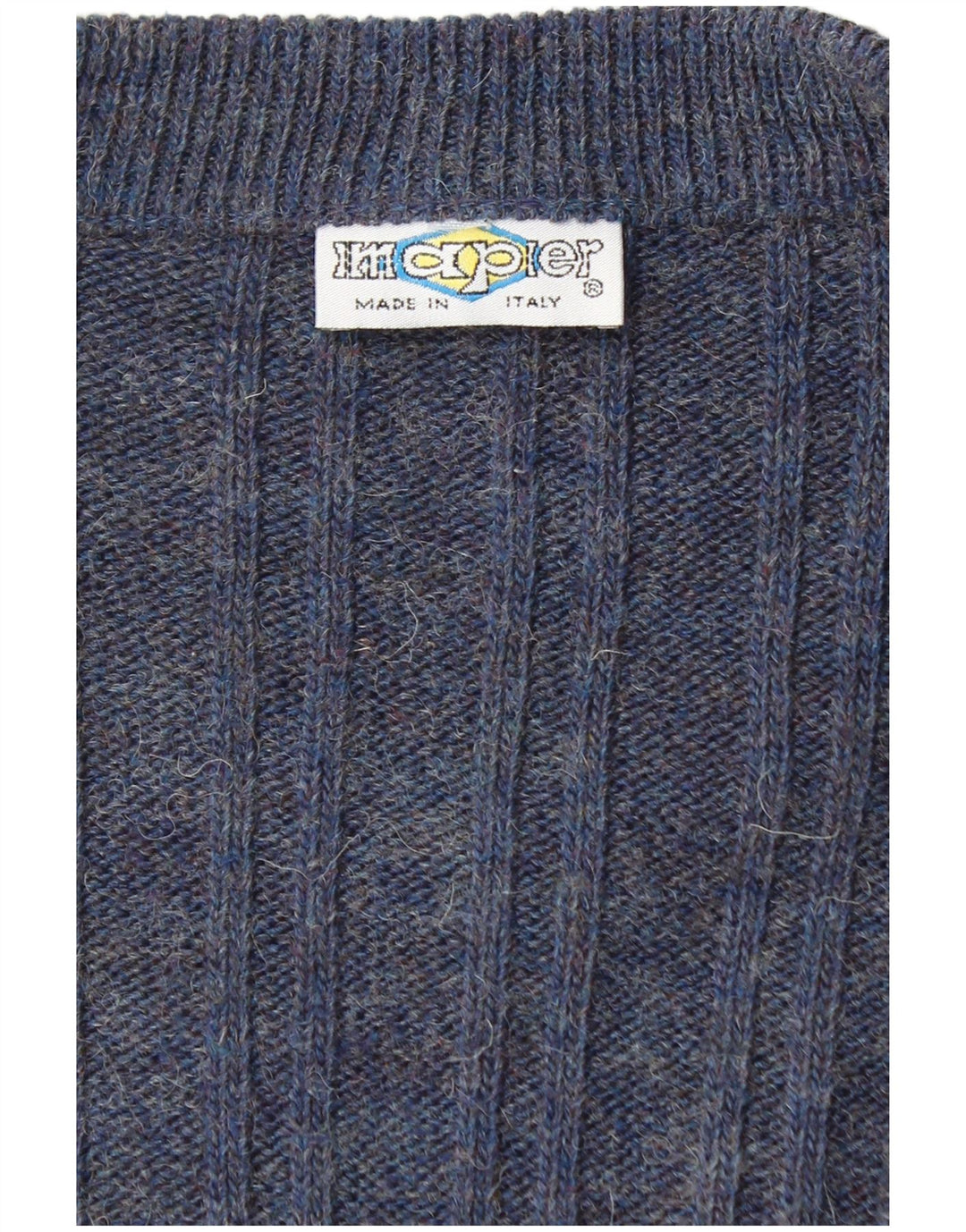 Imapier Cárdigan para hombre suéter grande azul marino moteado