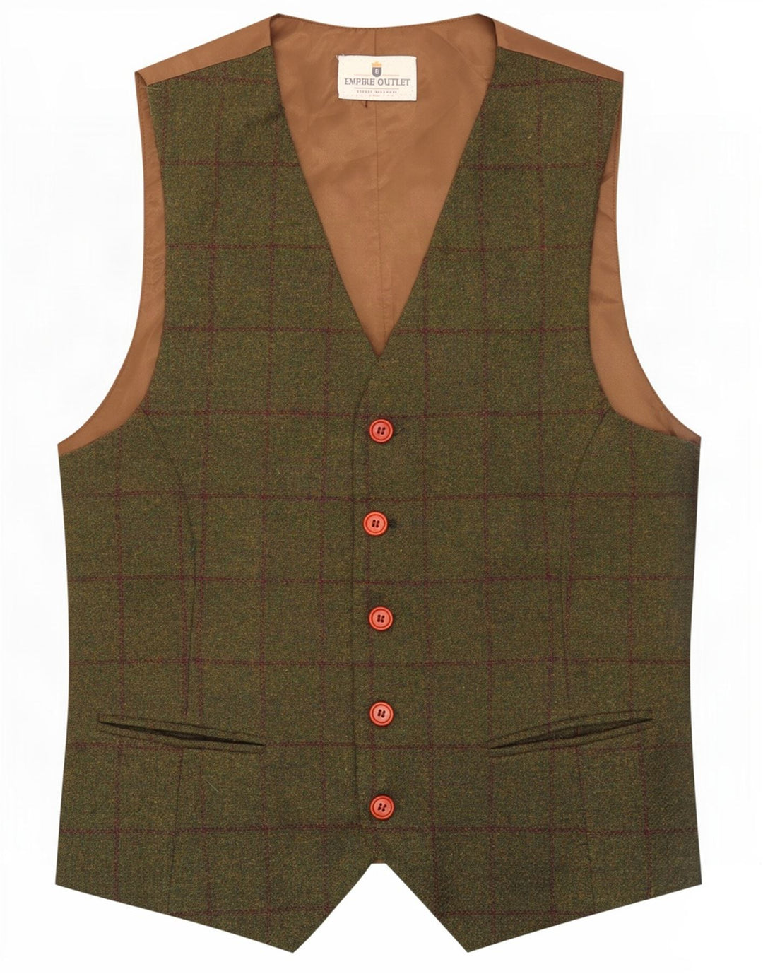Chaleco vintage para hombre pequeño cheque verde