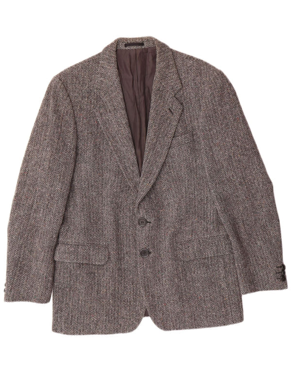ST MICHAEL Chaqueta Blazer para Hombre UK 40 Grande Gris Herringbone Classic