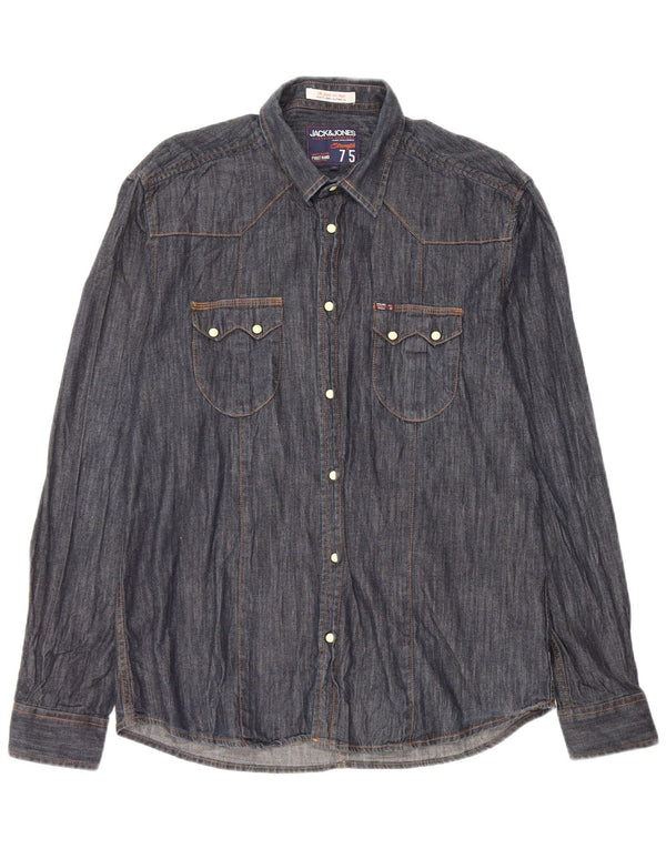 Jack & Jones Camisa Vaquera Hombre XL Azul Marino Algodón Clásico