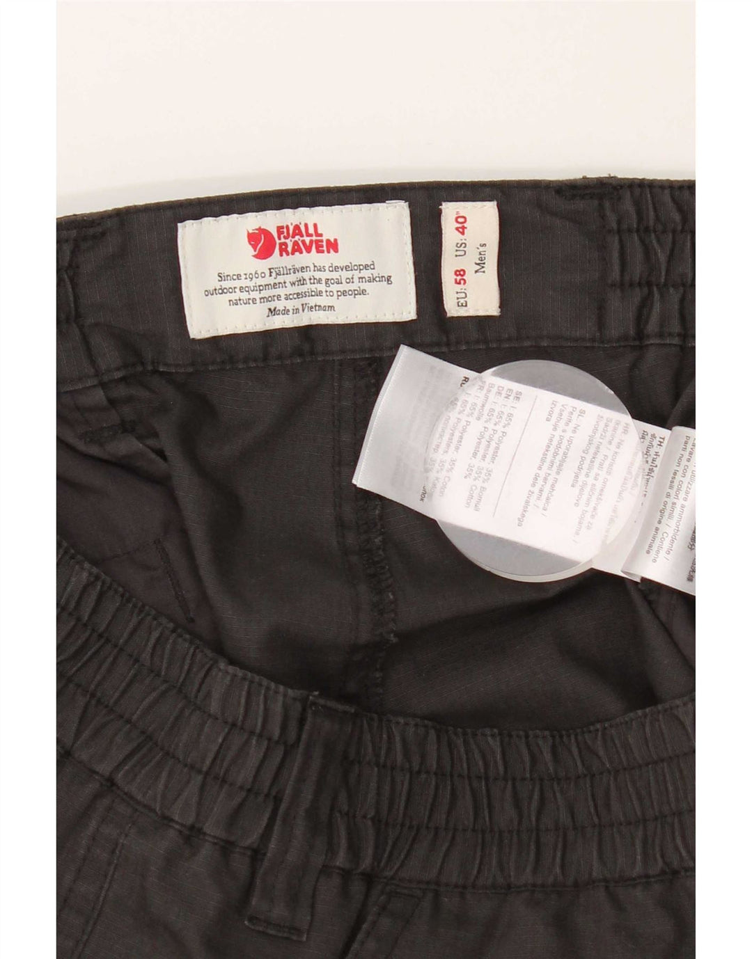 Fjall Raven Pantalones cortos cargo para hombre W40 XL Poliéster gris