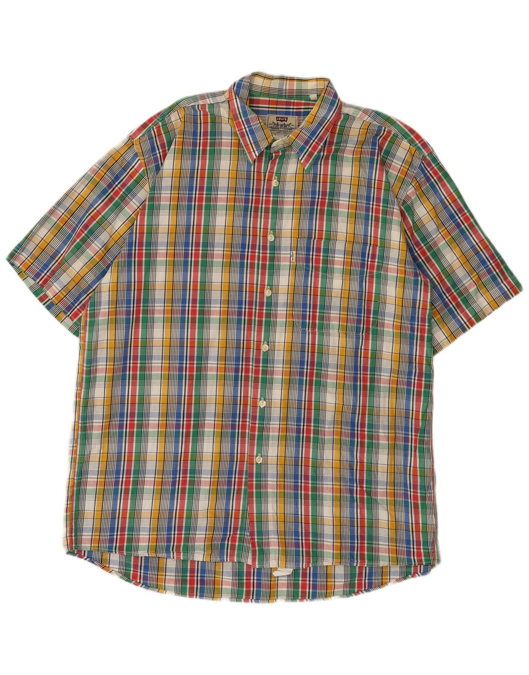 Camisa Levi's Hombre Manga Corta XL Algodón Cuadros Multicolor
