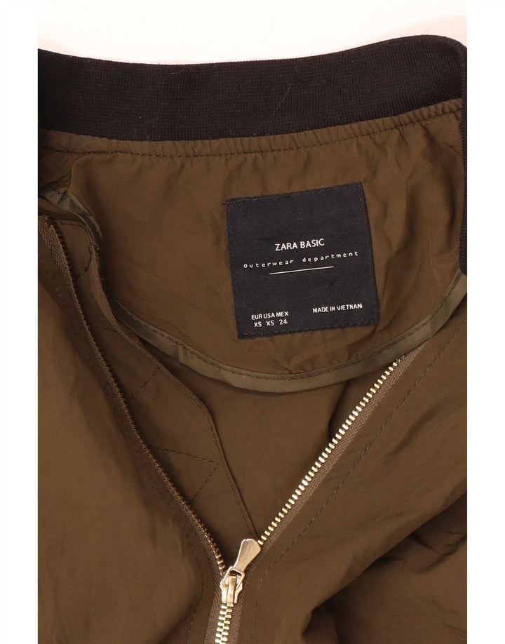 Zara Mujer Chaqueta Bomber Extragrande UK 6 XS Marrón