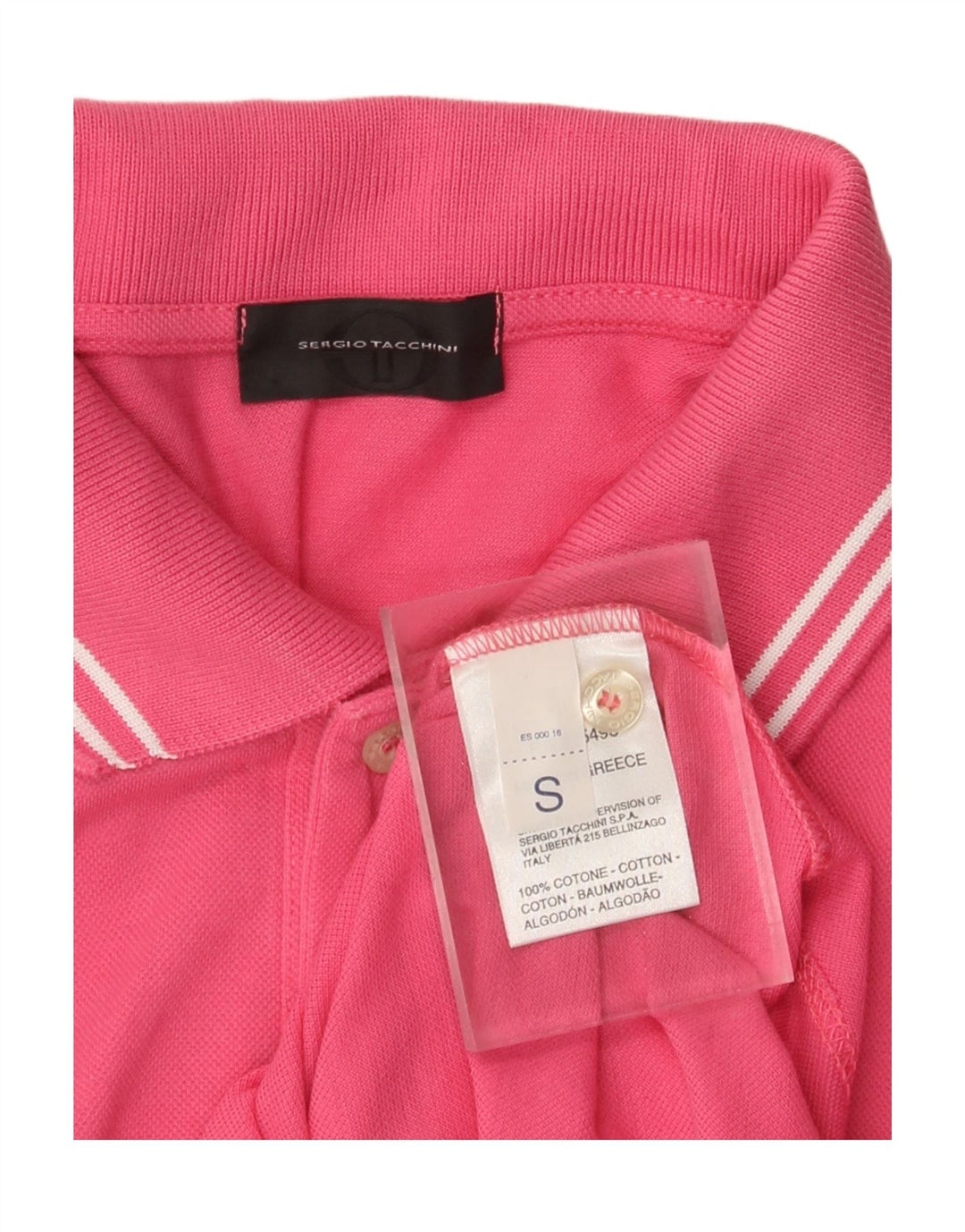 Sergio Tacchini Polo De Manga Larga Para Hombre Pequeño Algodón Rosa