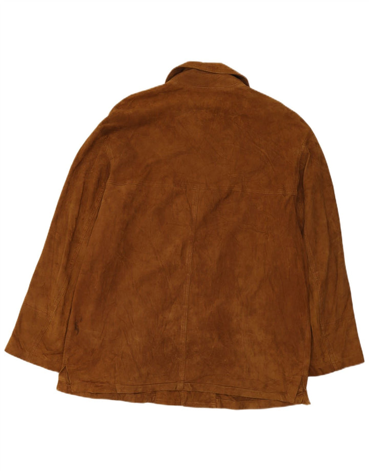 Vintage hombres ante chaqueta IT 52 marrón grande