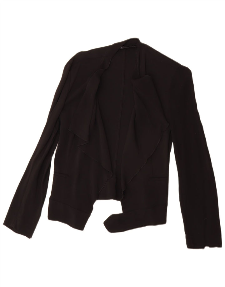 Zara Chaqueta Americana Abierta para Mujer UK 10 Small Black