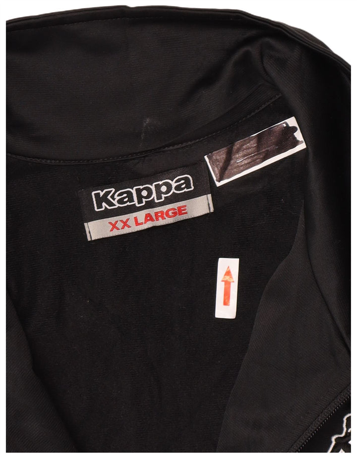 Kappa Mens Graphic Chándal Top Chaqueta 2XL Negro Poliéster