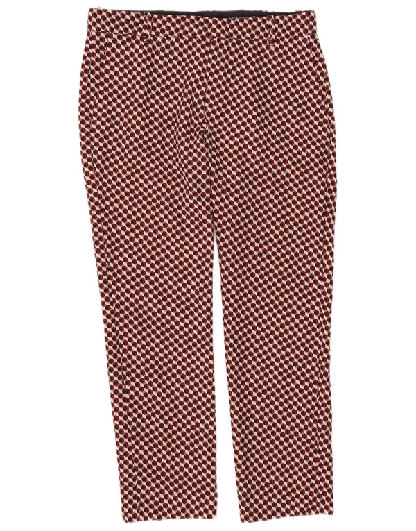 Zara Mujer Pantalón Chino Slim Medium W28 L27 Rojo Geométrico