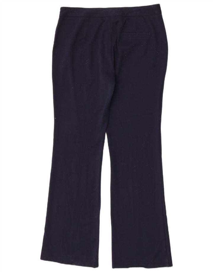 Zara Mujer Pantalón Casual Bootcut XL W32 L34 Poliéster Azul Marino