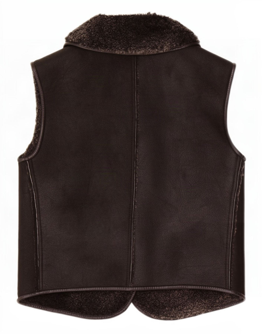 Vintage mujeres shearling gilet Reino Unido 8 pequeño negro