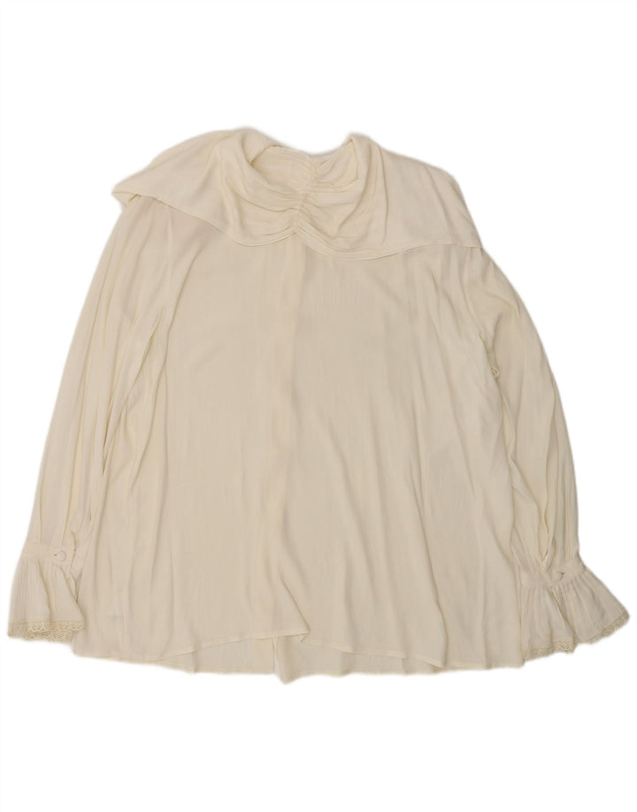 L'altra Moda Blusa Camisera Extragrande IT 44 Mediano Acetato Blanco Roto