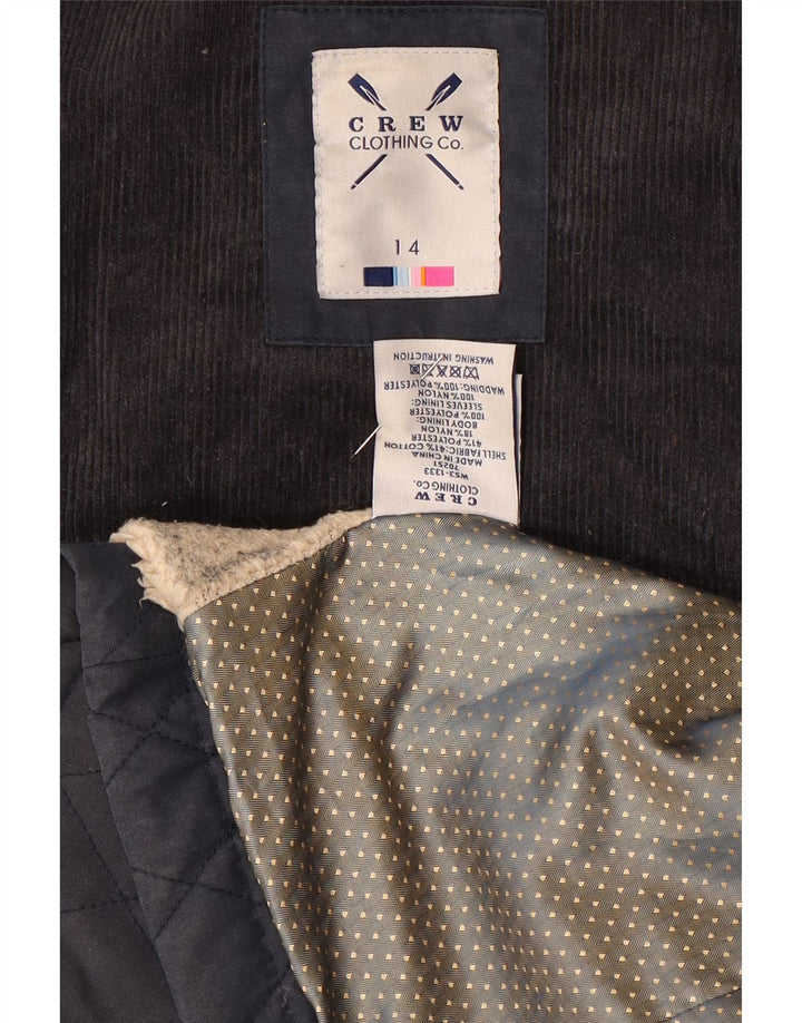 CREW CLOTHING Chaqueta acolchada militar para mujer UK 40 Grande Algodón azul marino