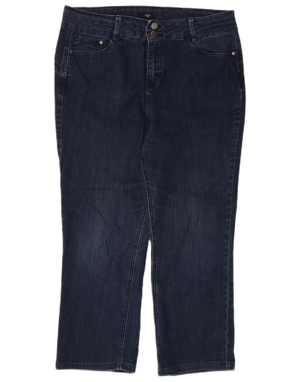 M&Co Vaqueros Cortos Petite para Mujer UK 40 Grande W34 L23 Algodón Azul Marino