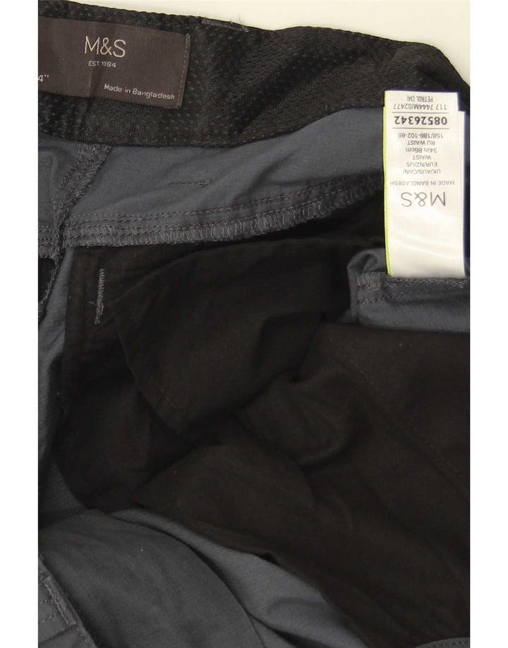 Marks & Spencer Pantalones cortos tipo cargo para hombre W34 Algodón gris grande