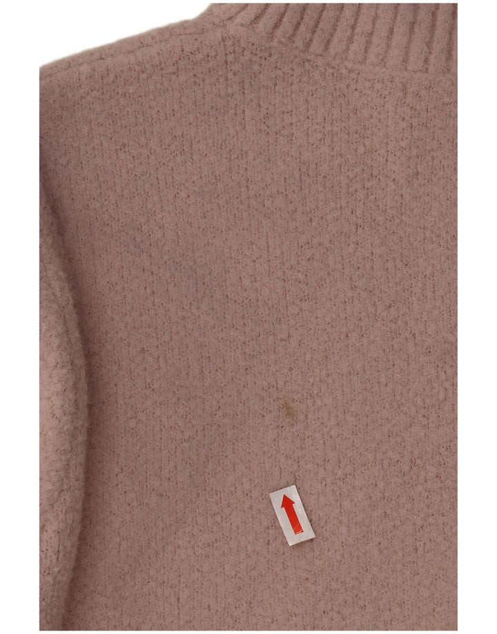 Zara Mujer Crop Turtle Neck Jumper Sweater UK 10 Small Pink Nylon
