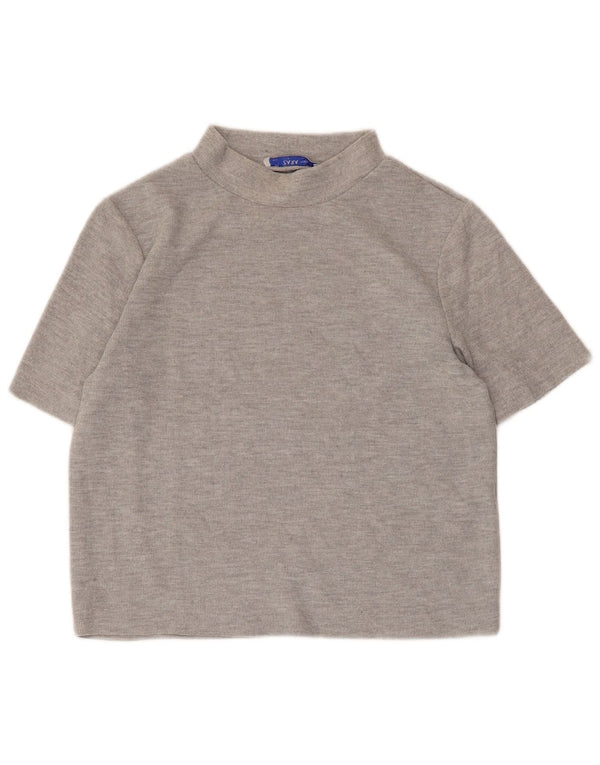 Zara Mujer Crop Top UK 42 Gris Medio