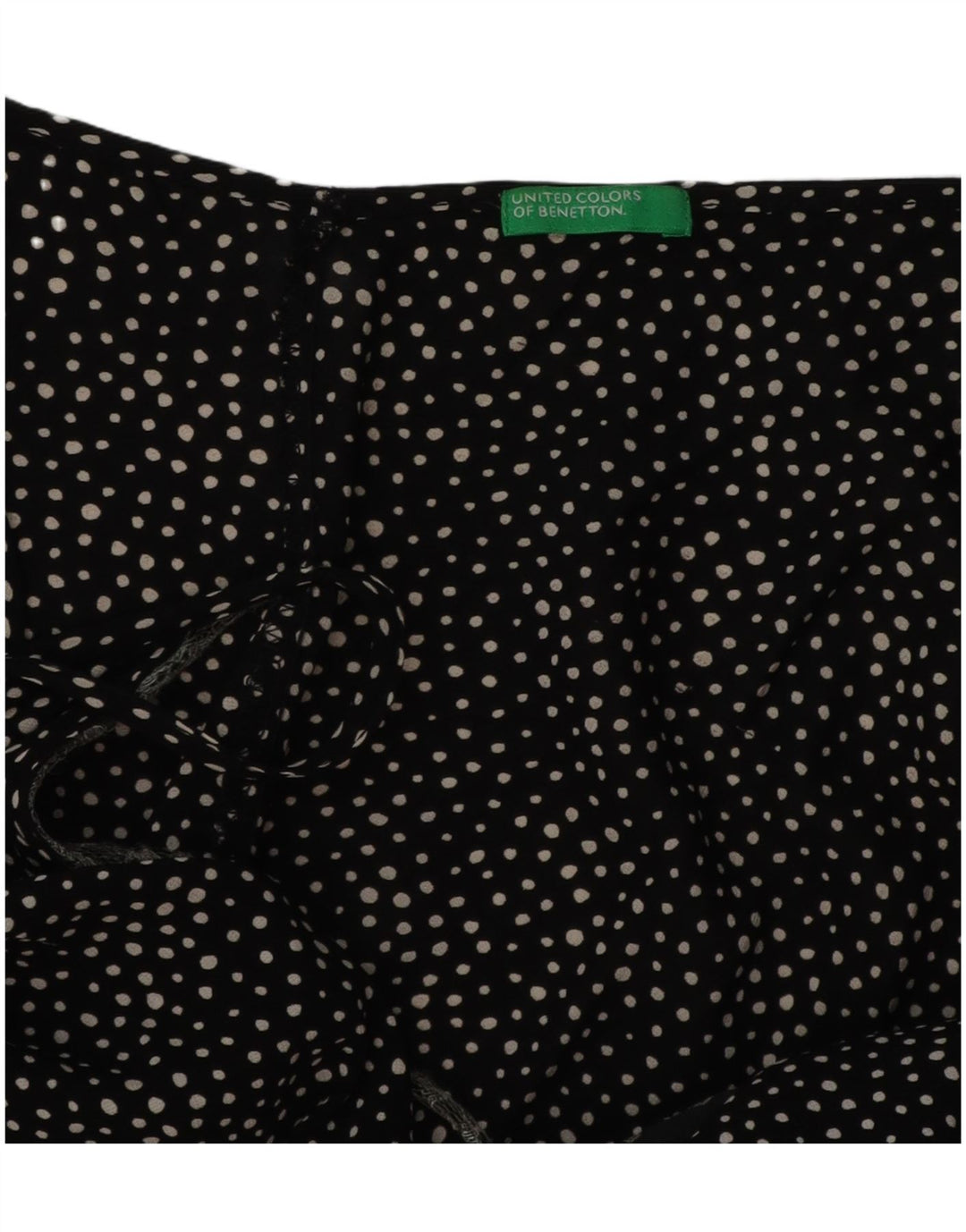 BENETTON Blusa sin mangas para mujer UK 10 Small Black Spotted