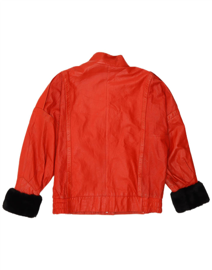 Vintage mujer militar chaqueta de gran tamaño EU 40 bloque de color rojo medio